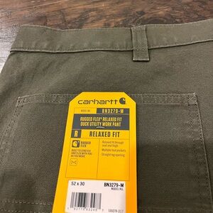 New! Carhartt relaxed Utility work pants olive green color (52x30)